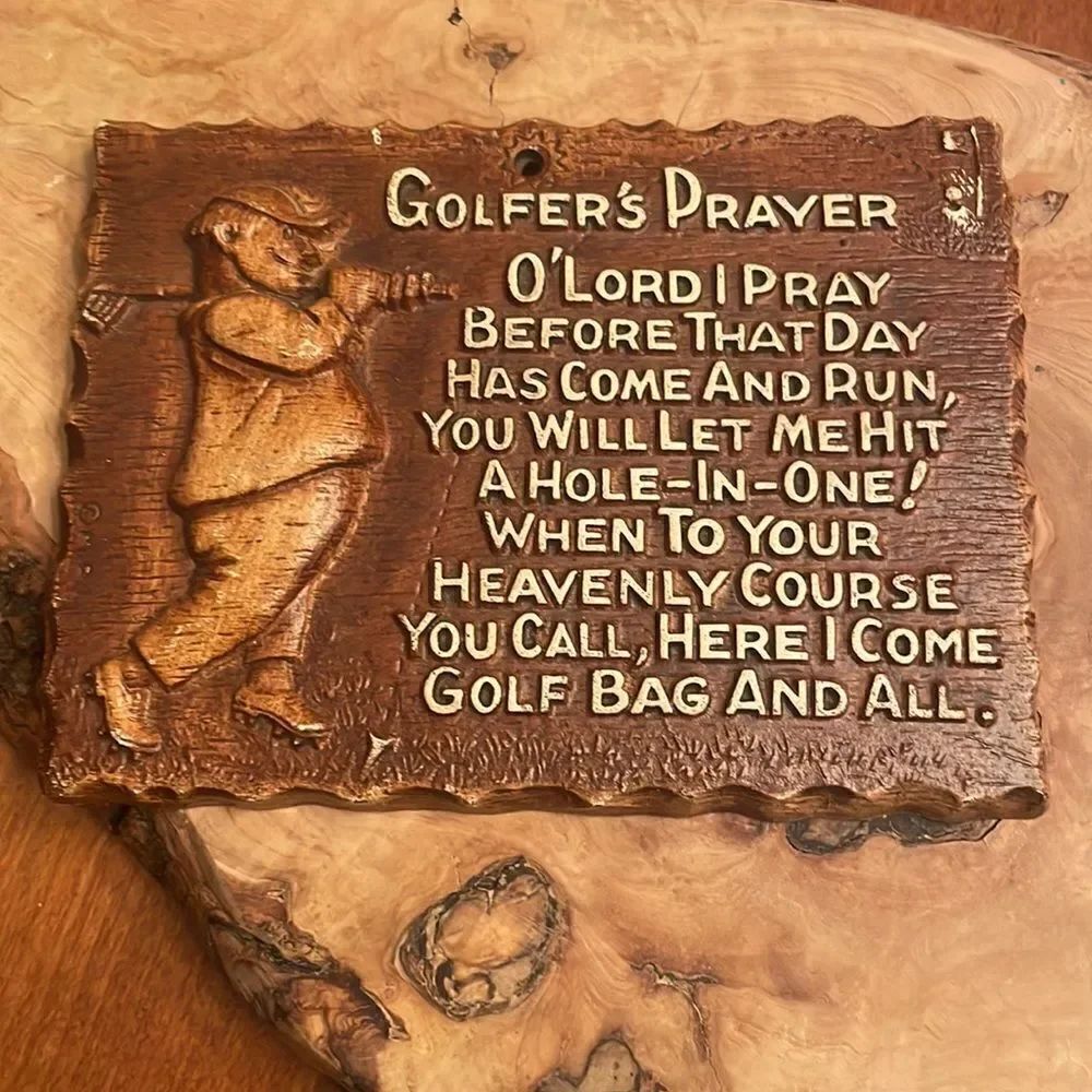 Vintage Golfers Prayer Wall Plaque